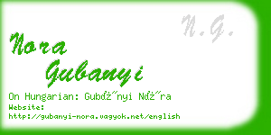 nora gubanyi business card